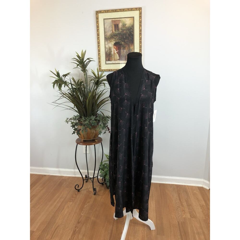 LulaRoe Women‎ Botanical Joy Geometry Duster Vest Sleeveless Small Swim Cover